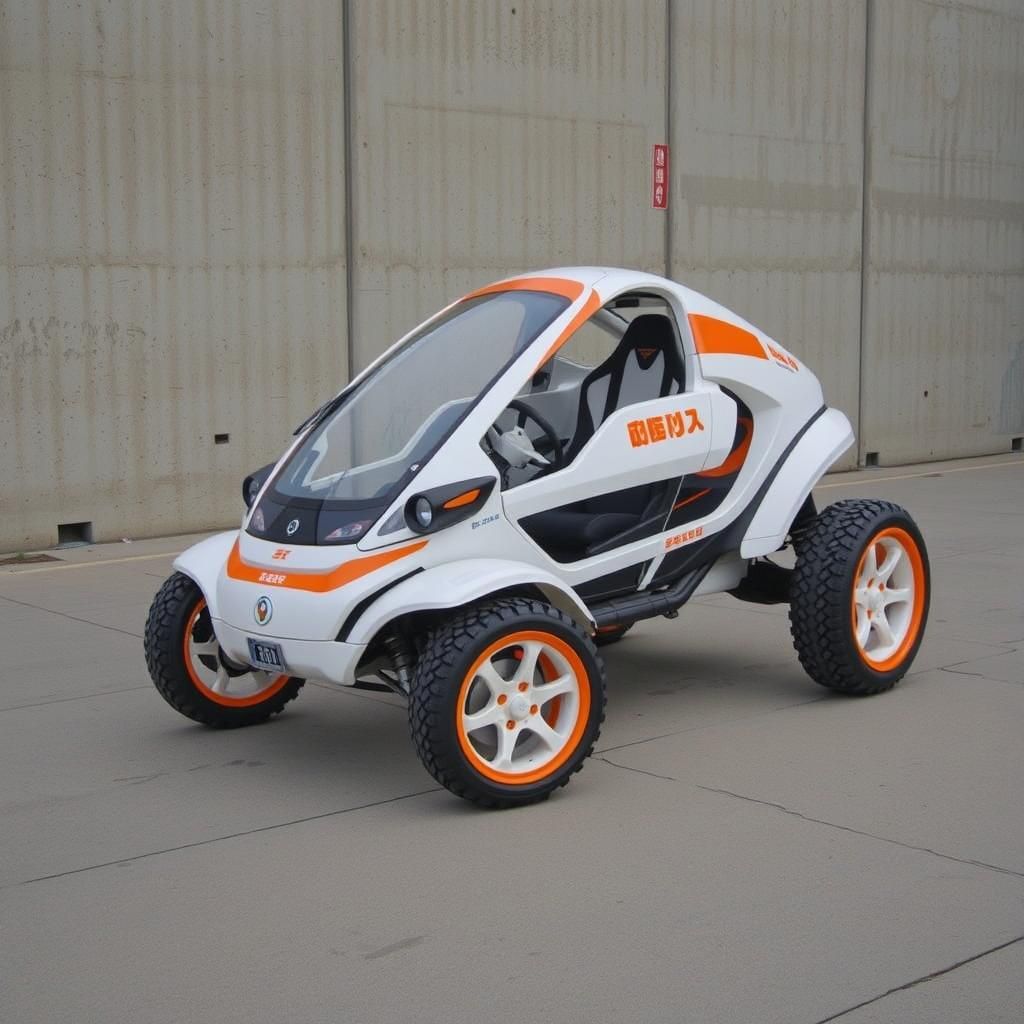 Futuristic Bubble Buggy with Japanese Logos