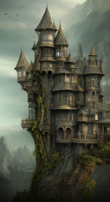 Victorian Obsidian Castle Matte Painting