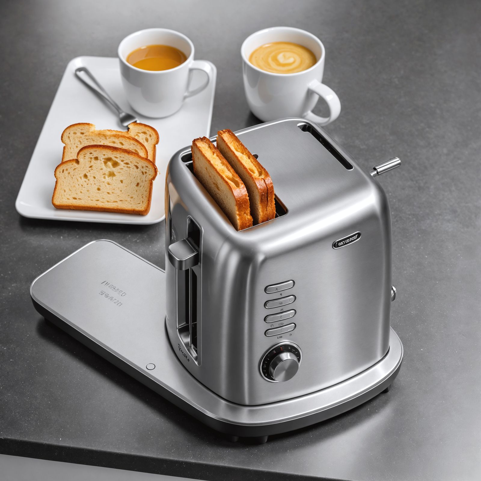 Hyperrealistic Toaster in Kitchen, HDR Photography