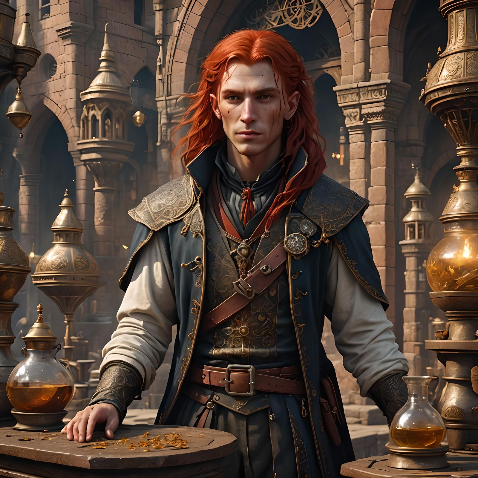 Young Alchemist with Eastern European Features