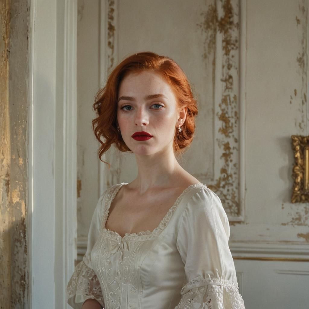 Redhead Portrait in Rembrandt Lighting, Oil on Canvas