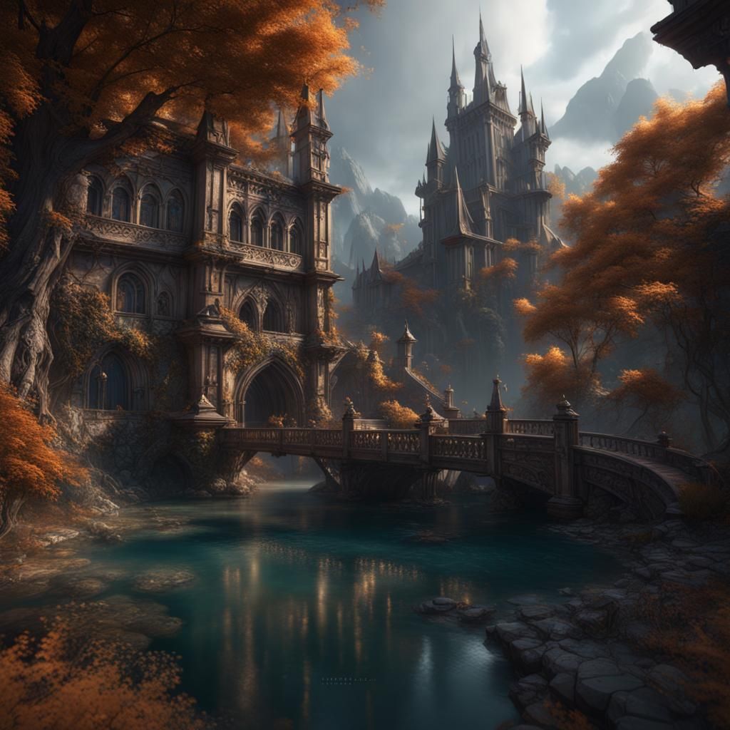 Fantastical Invisible Figure in Detailed Matte Painting