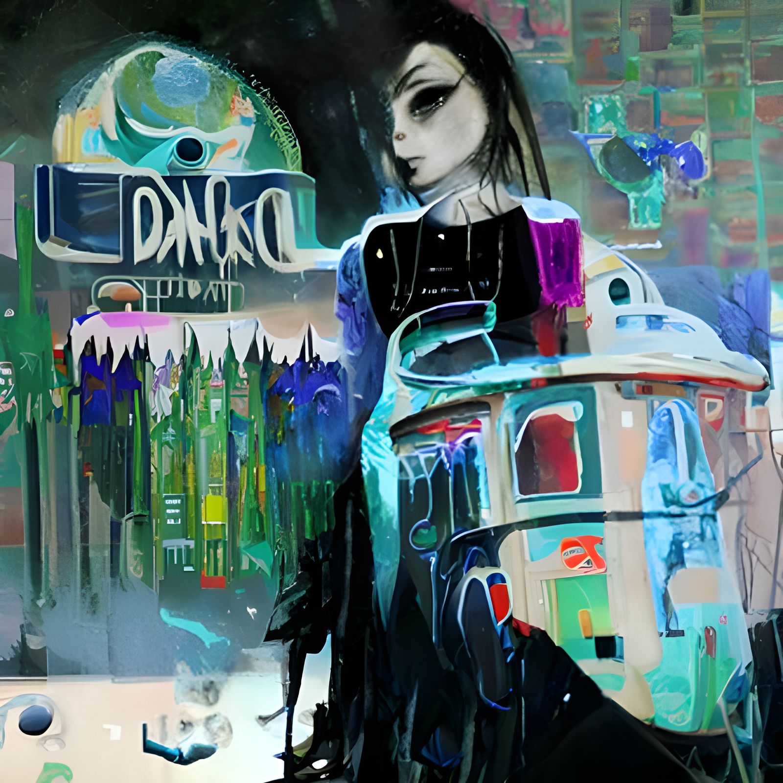 Gothic Cyberpunk Art Inspired by Finnish Folk Art