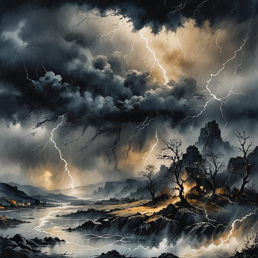 Fantastical Landscape Revealed in Ink Painting