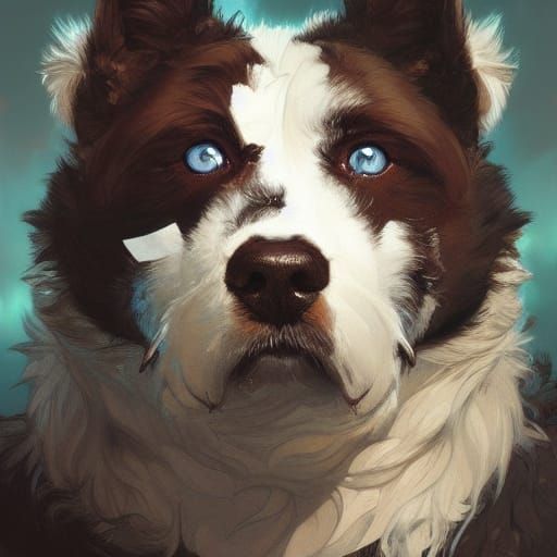 Detailed Portrait of a Furry Dog