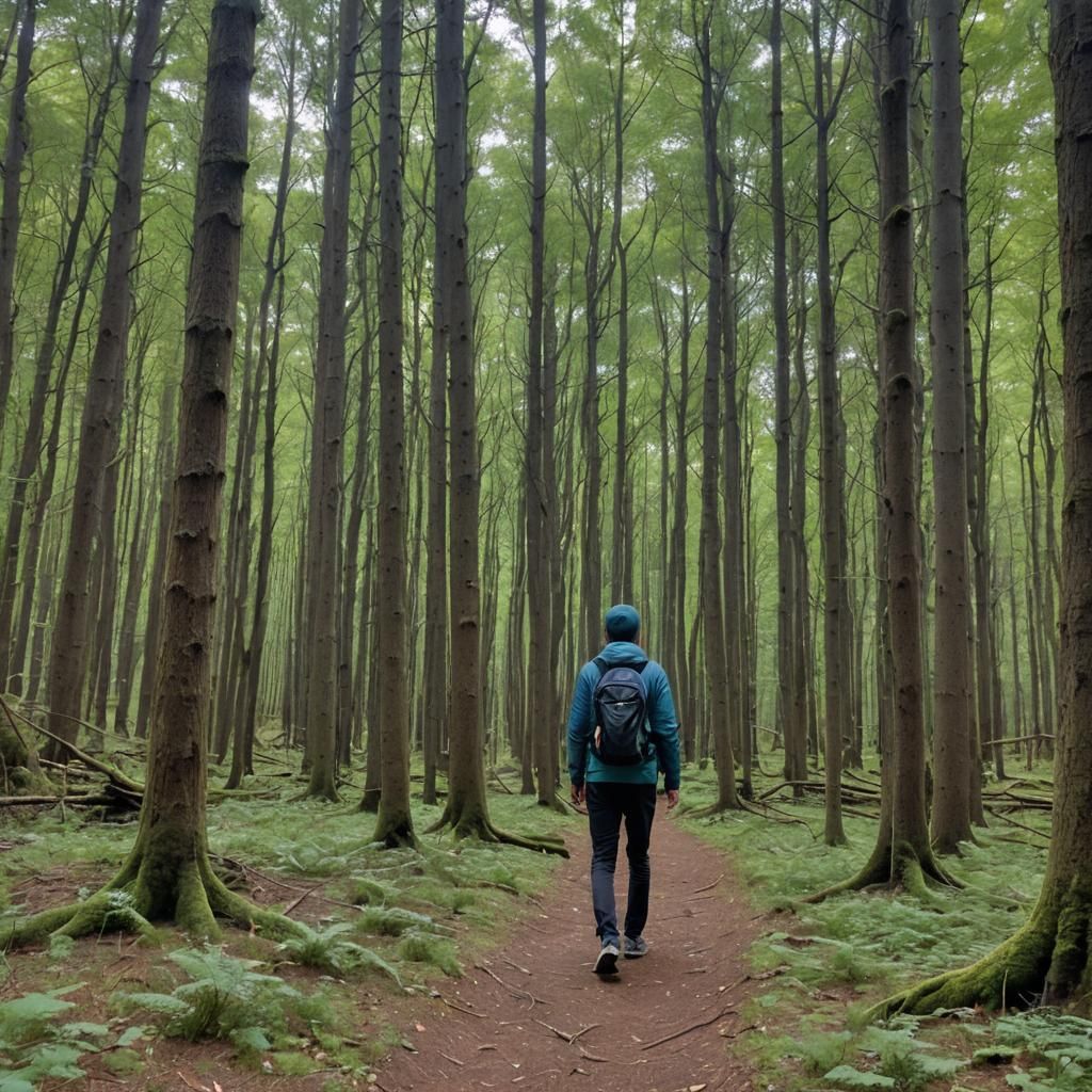 Lush Forest Scene Generated by AI