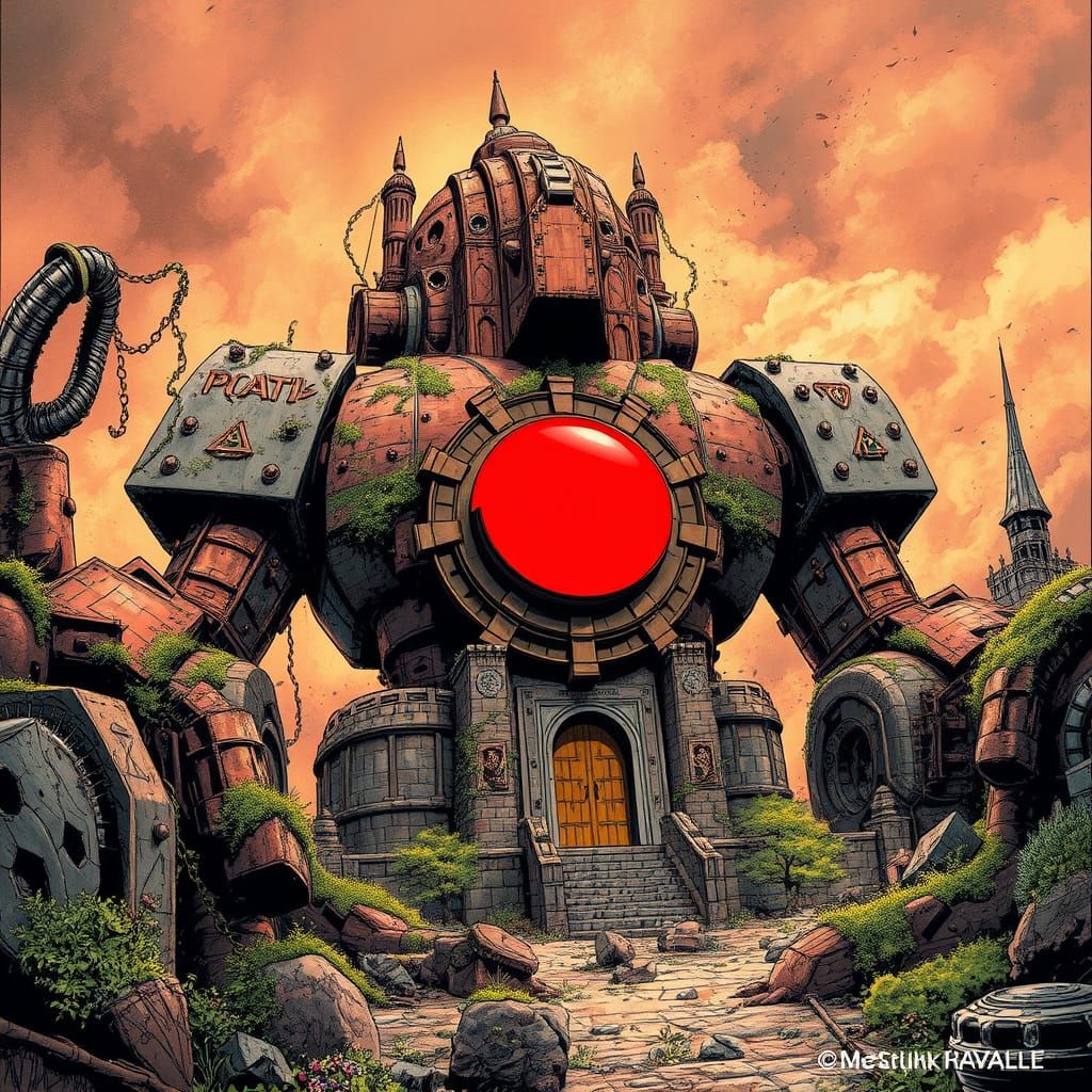Gritty Apocalyptic War Machine in Forgotten Glory