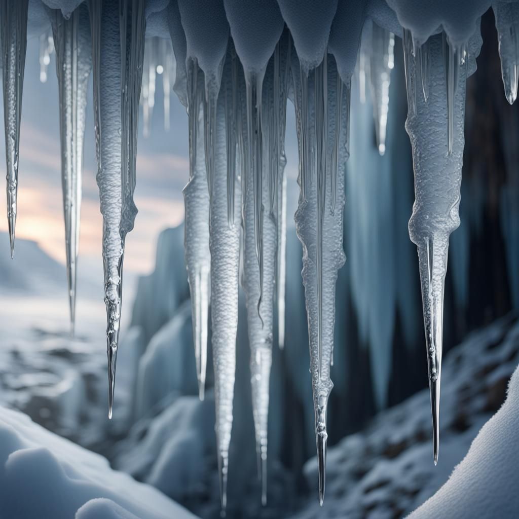 Intricate Icicle Sculpture: A Digital Masterpiece