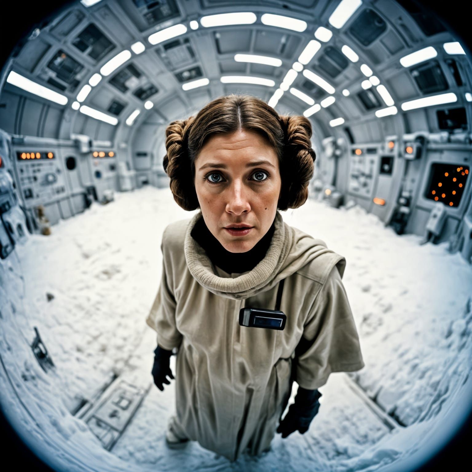 Princess Leia Selfie on Hoth in Epic Battle