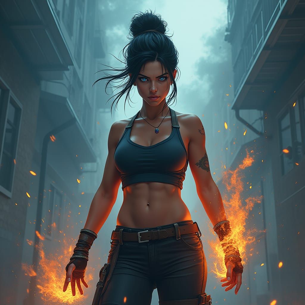 Brooding Woman Breaks Free, Fantasy Concept Art