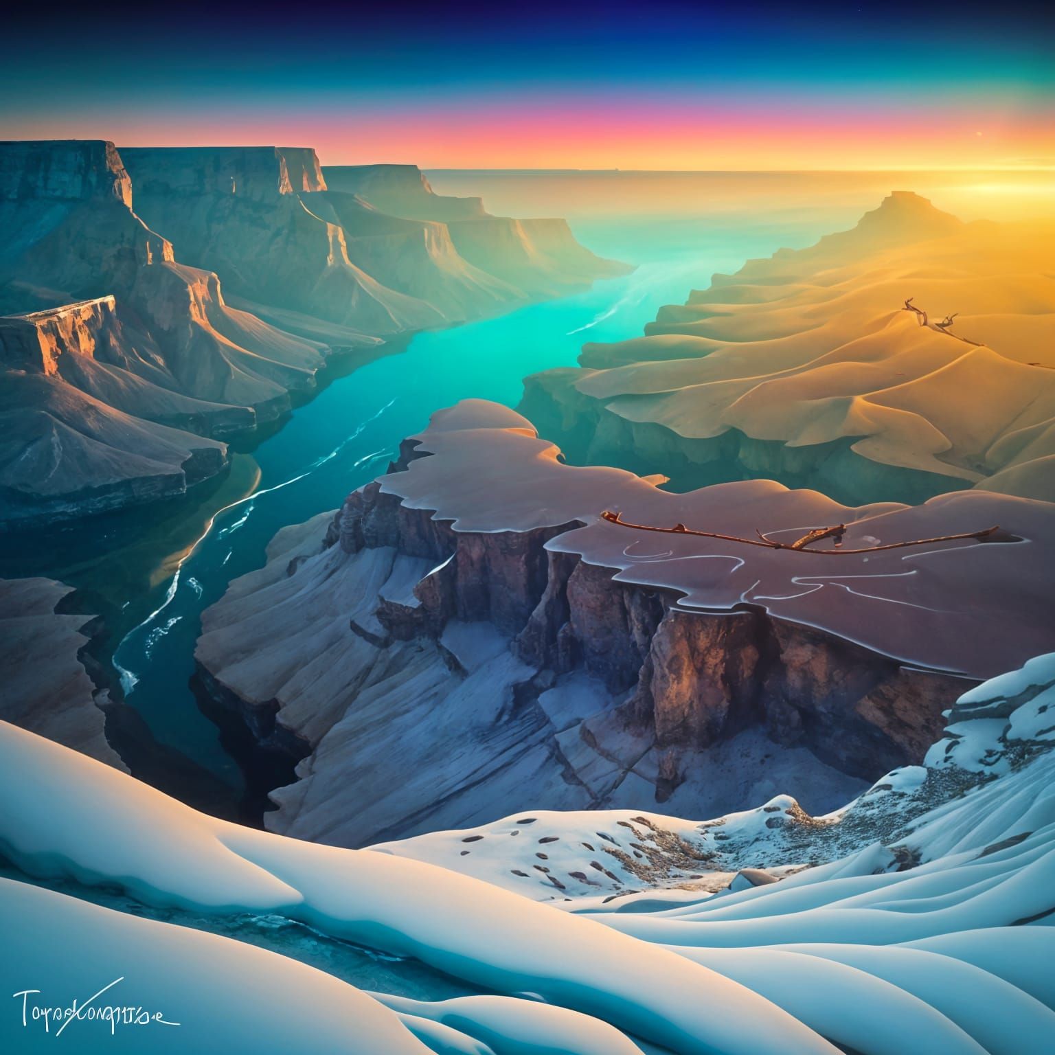 Surreal Grand Canyon Landscapes in Vibrant Colors