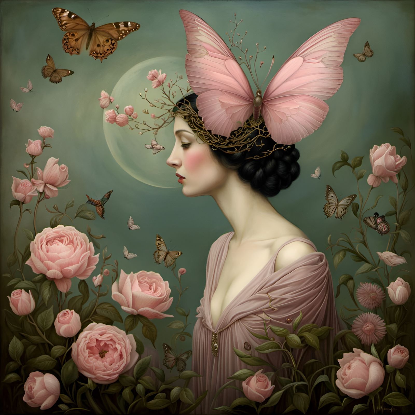 Delicate Surrealism in Antique Pink: Tragic Beauty