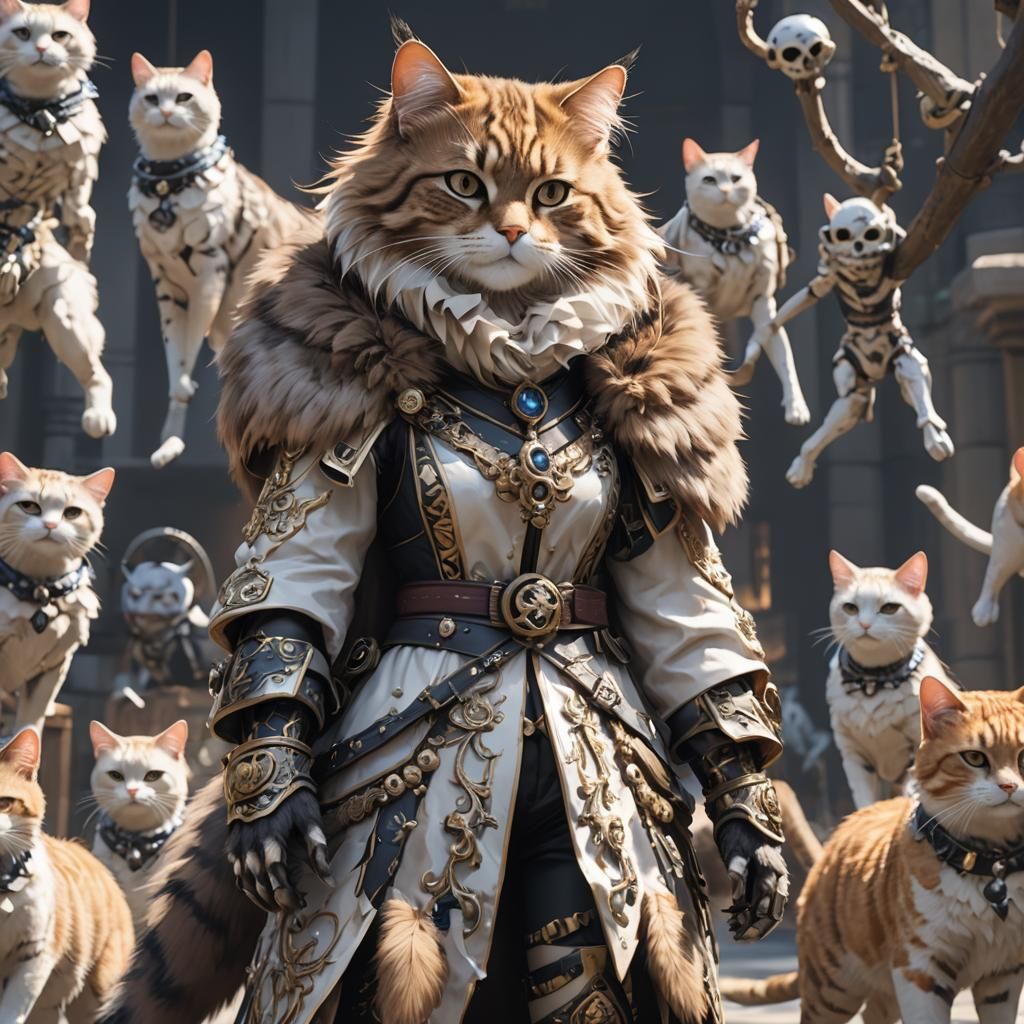 Anime Werecat in Fur and Bones