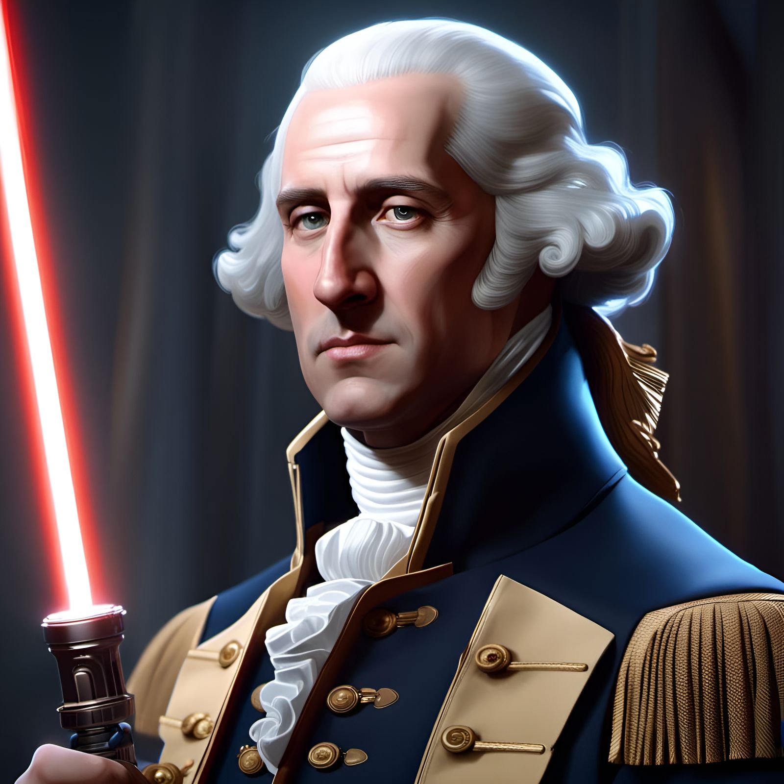 Luke Skywalker as George Washington Digital Art