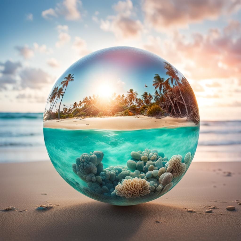 Double Exposure: Beach Meets Coral Reef