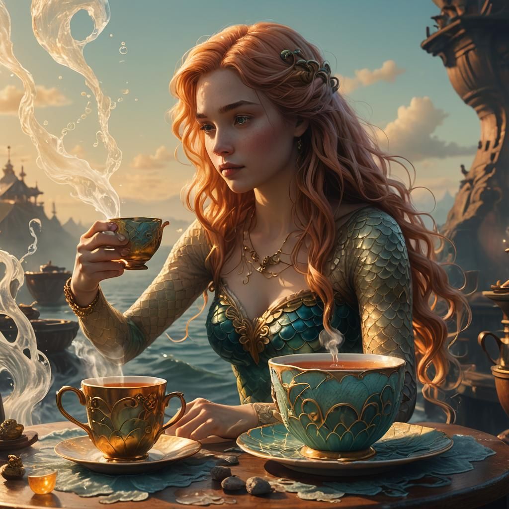 Mermaid Sipping Tea: Fantasy Realism