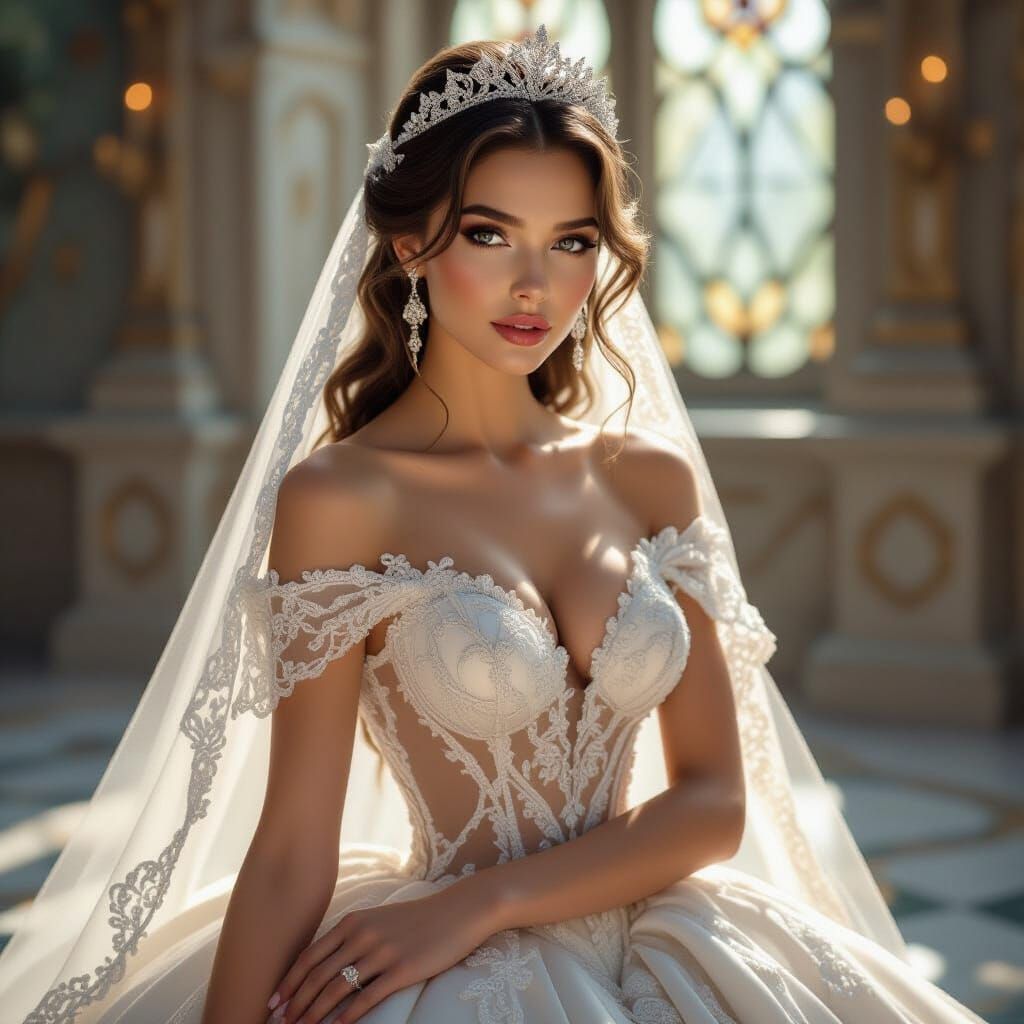 Princess Aurora's Beaded Wedding Portrait