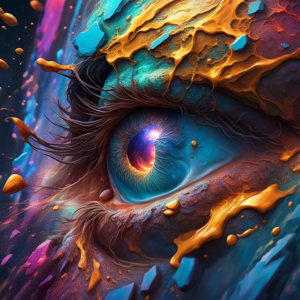 Hyperrealistic Galaxy Splash Art in Vivid Color