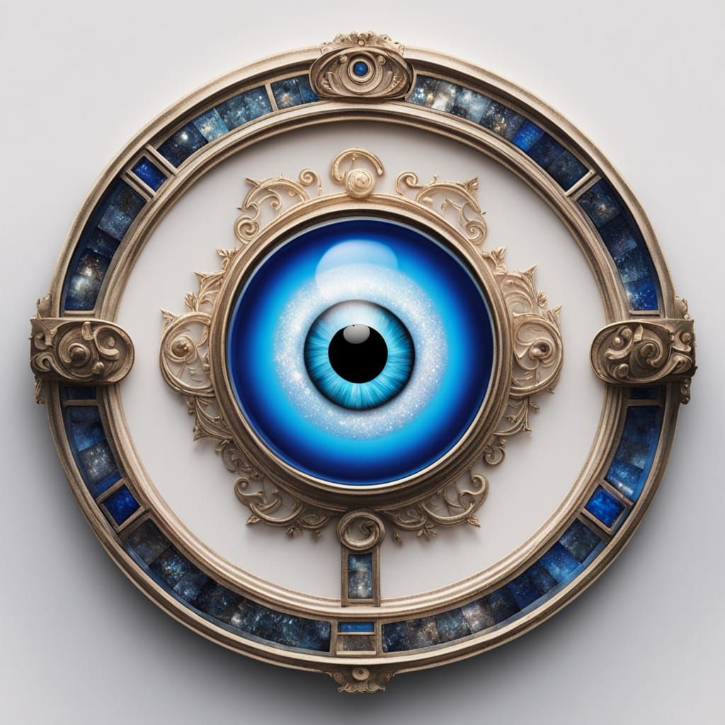 Greek Evil Eye Amulet in Vibrant Abstract Hues