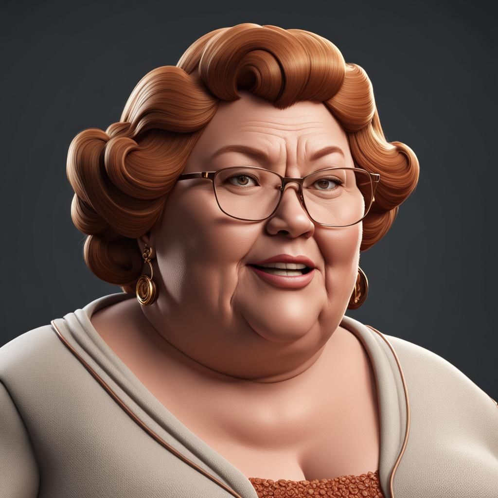 Middle-Aged Lady Portrait in 3D Digital Art