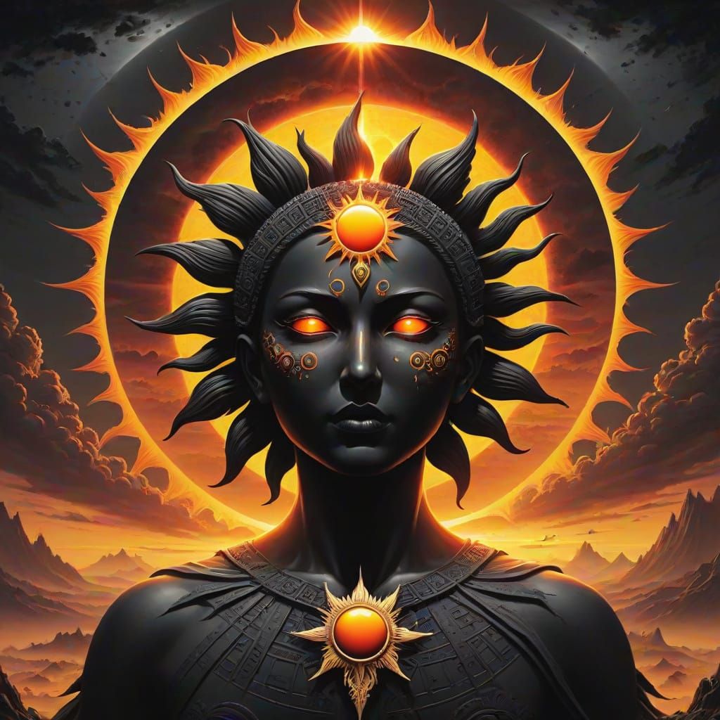 Black Sun Warps Reality in Cosmic Art