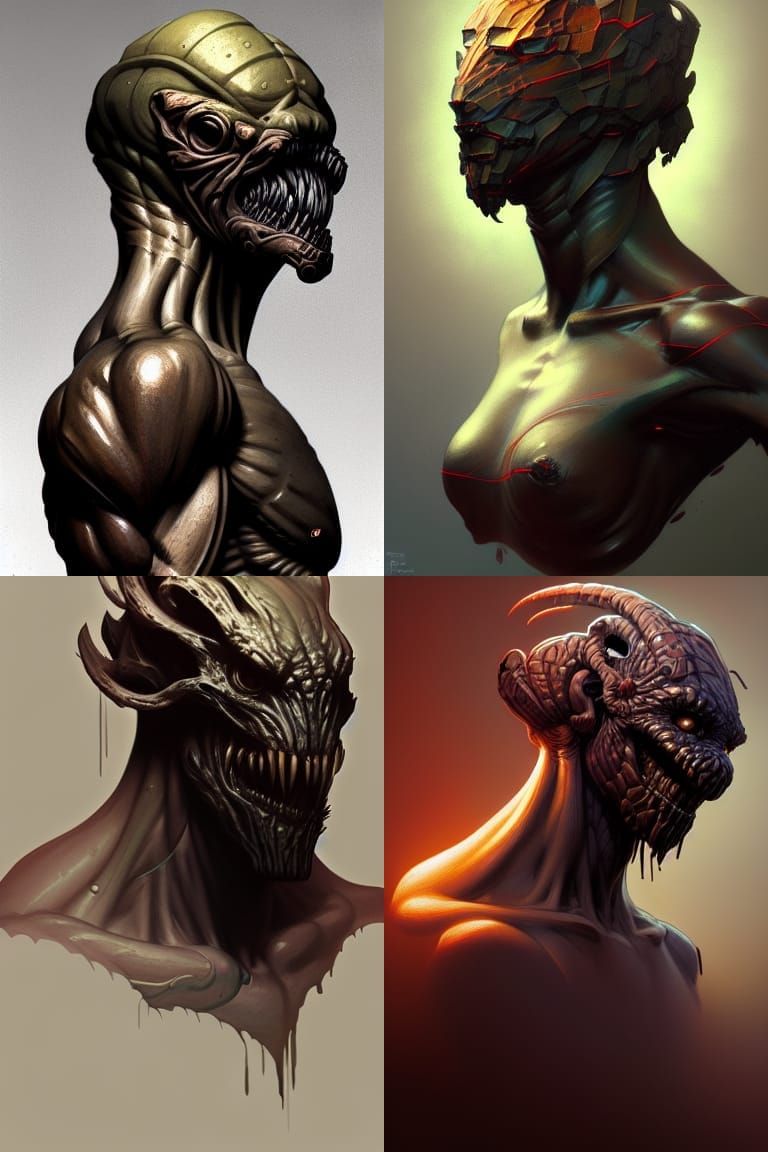 Grendel Portrait in a Hyperdetailed Digital Art Style