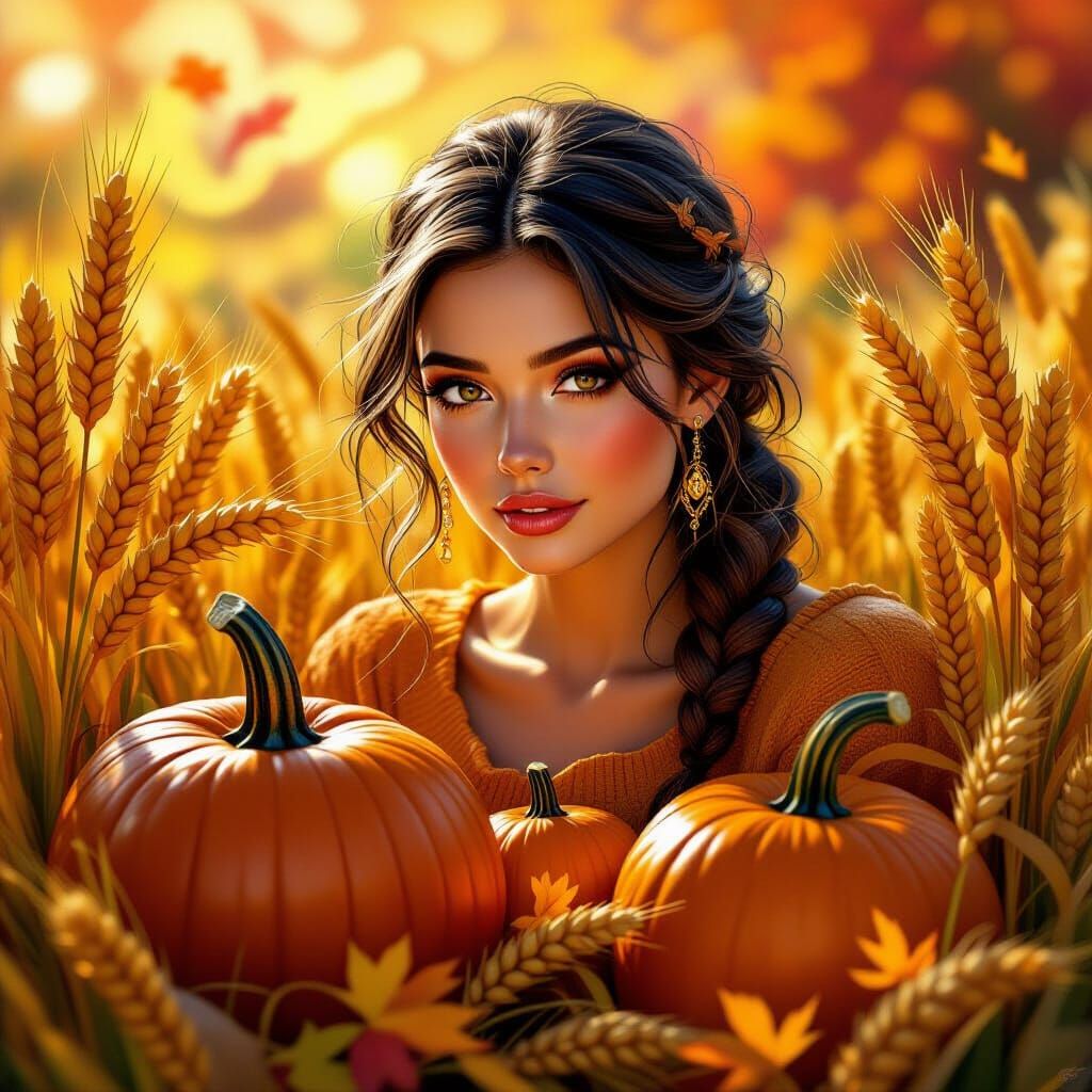 Hyperrealistic Autumn Harvest Concept Art