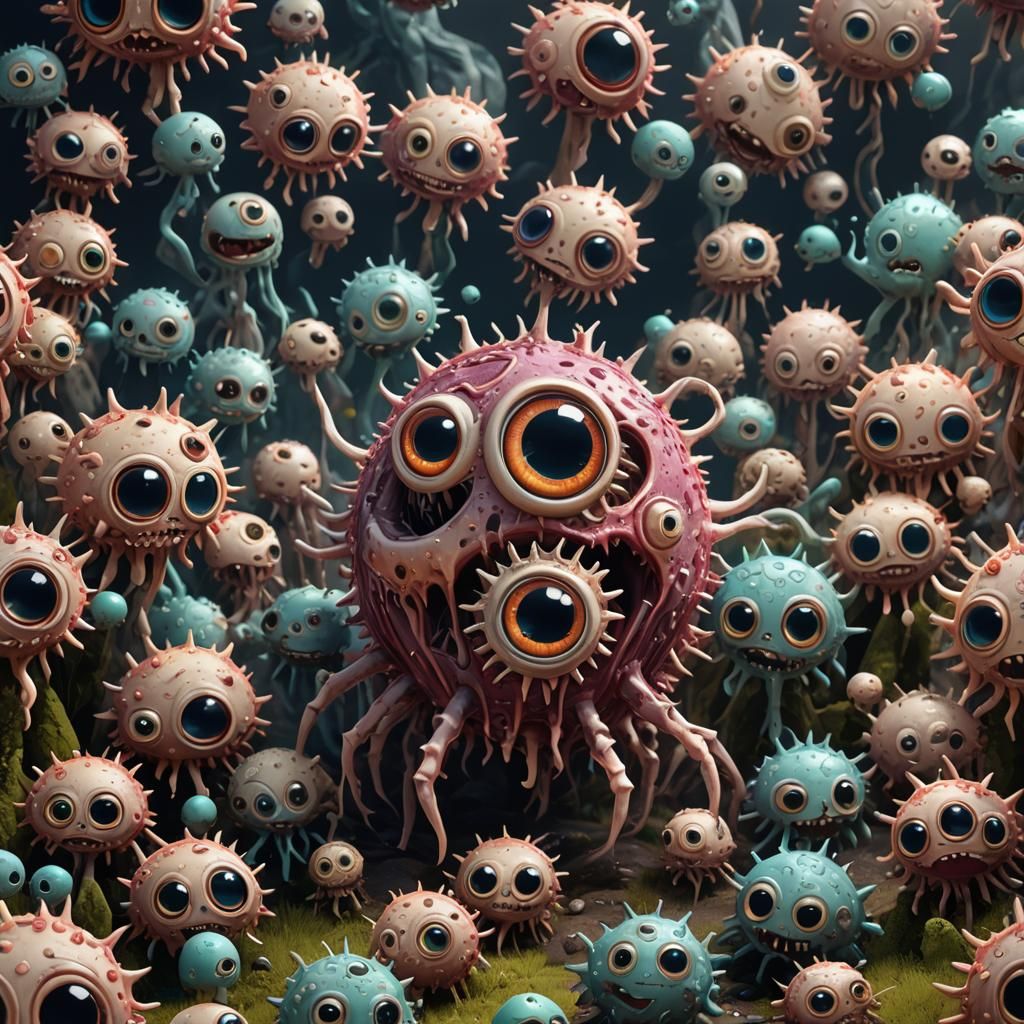 Cute Necro Virus Character in Detailed Matte Painting