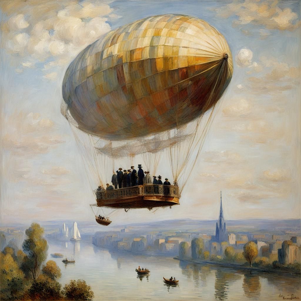Impressionistic Airship Inspired by Monet