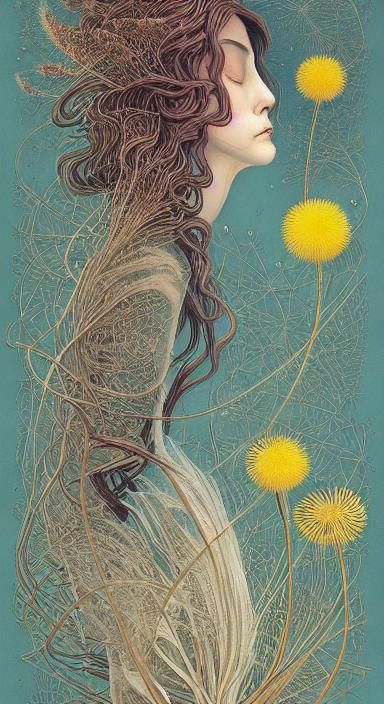 Dandelion Dreamscape: A Surreal Fairytale Scene