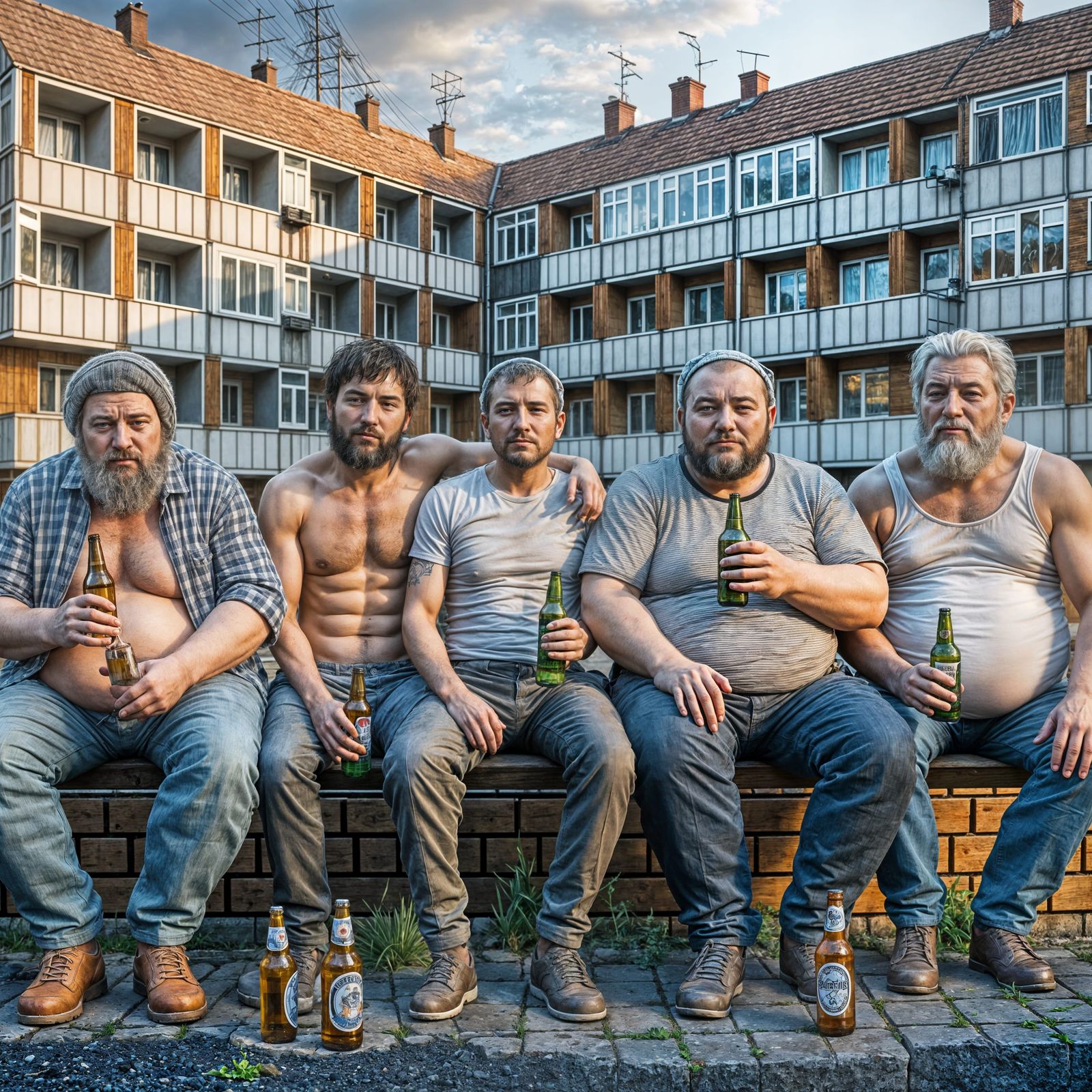 Diverse Men on Bench Expressing Dissatisfaction