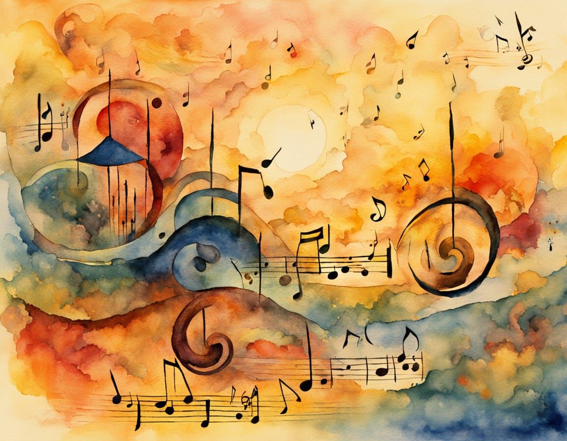 Dreamlike Oriental Harmony in Vibrant Watercolour