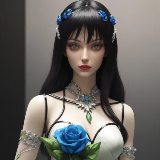 Glass Enamel Roses Figure: Delicate Beauty