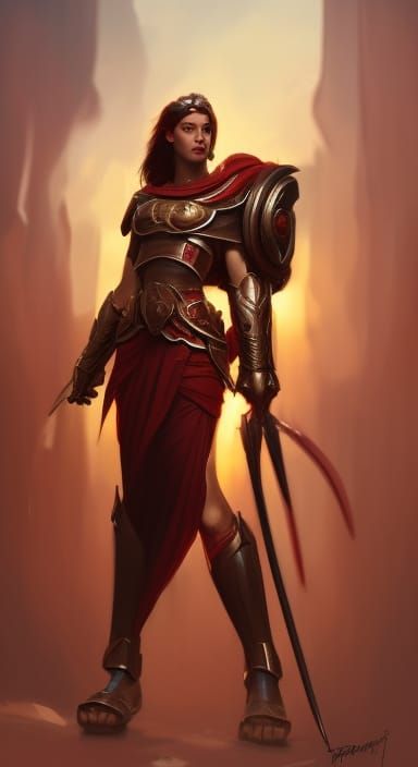 Spartan Queen Portrait in Hyperdetailed Style