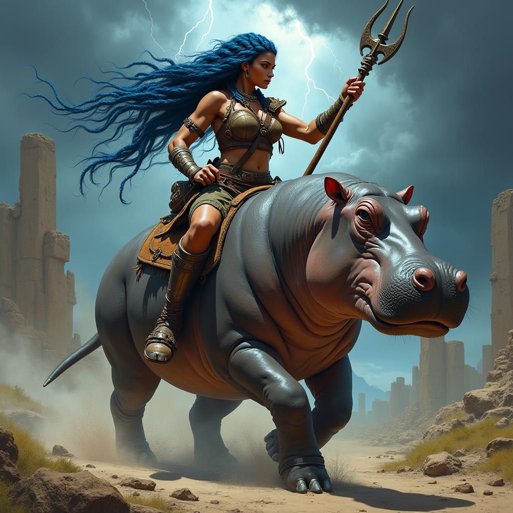 Kadra: Fierce Warrior with Blue Braids