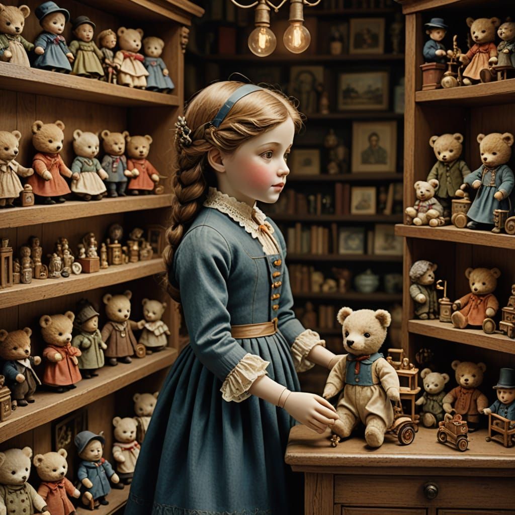 Porcelain Doll Awakens in Victorian Toy Shop