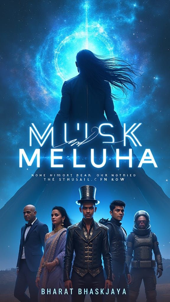 Futuristic Mythic Realism Book Cover: Musk and Meluha