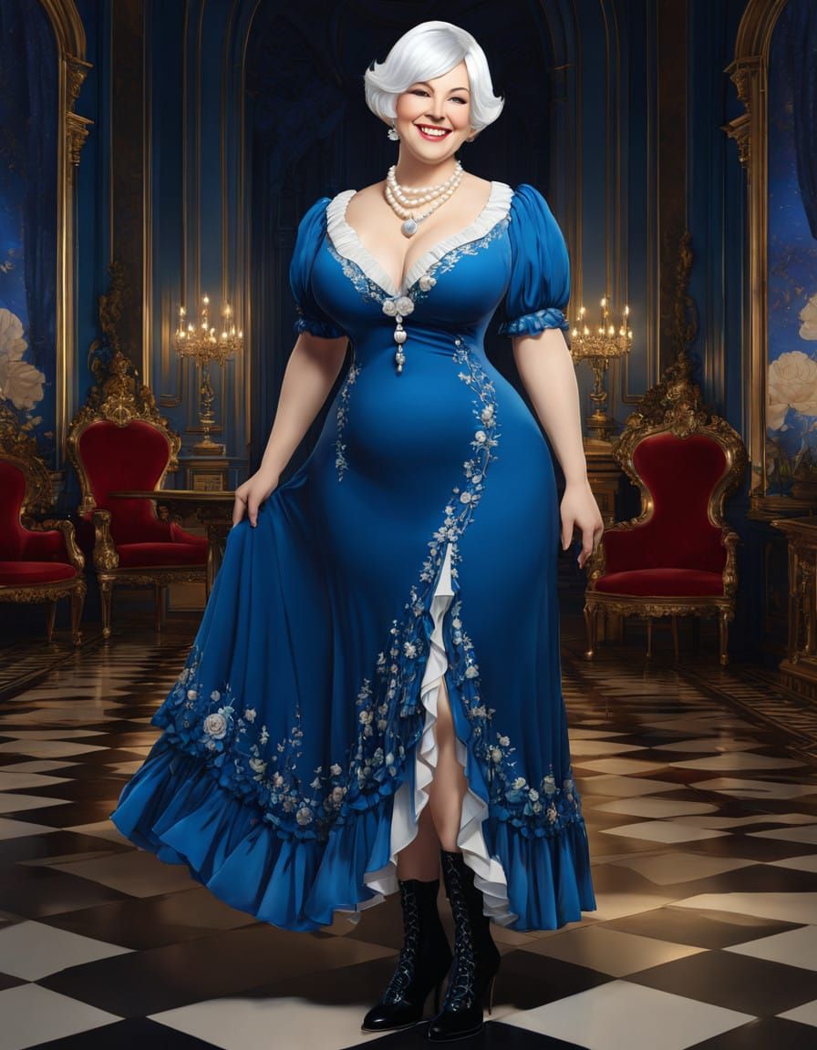 Vibrant Portrait of a Curvy Woman in Victorian Elegance