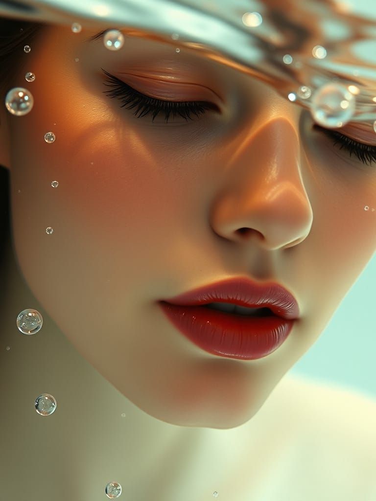 Serene Underwater Portrait in Renaissance Style