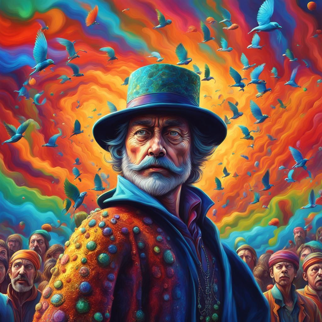 Psychedelic Pied Piper Beckons Artists: Hyperrealistic Splas...
