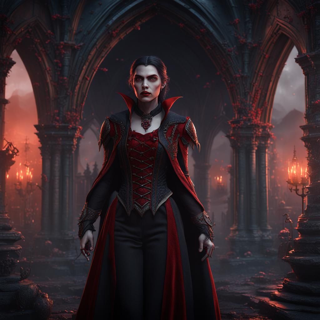 Female Vampire Detailed Matte Painting in 8K
