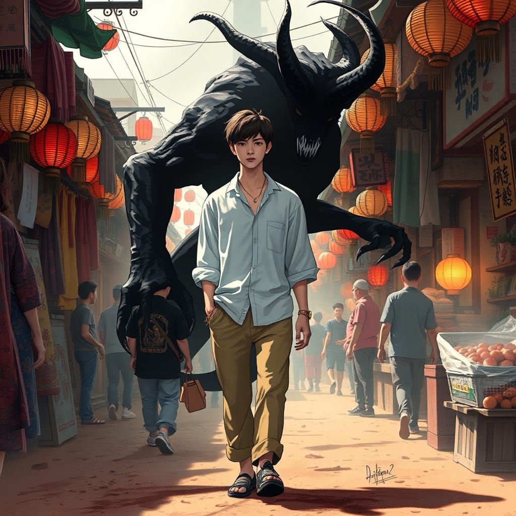 Ominous Shadow in a Japanese Market