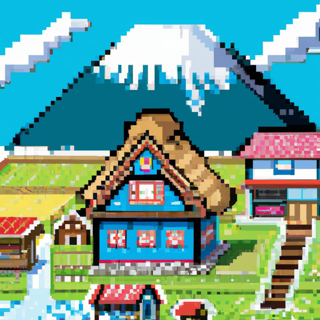 16-bit River Scene in Japanese Style