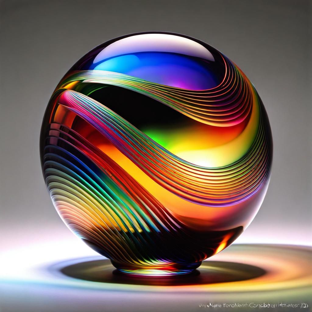 Iridescent Rainbow Glass Sphere