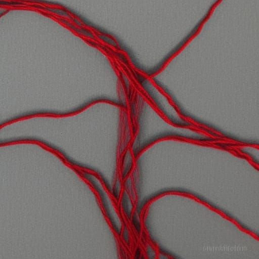 Red Thread of Destiny: Intertwined Hands