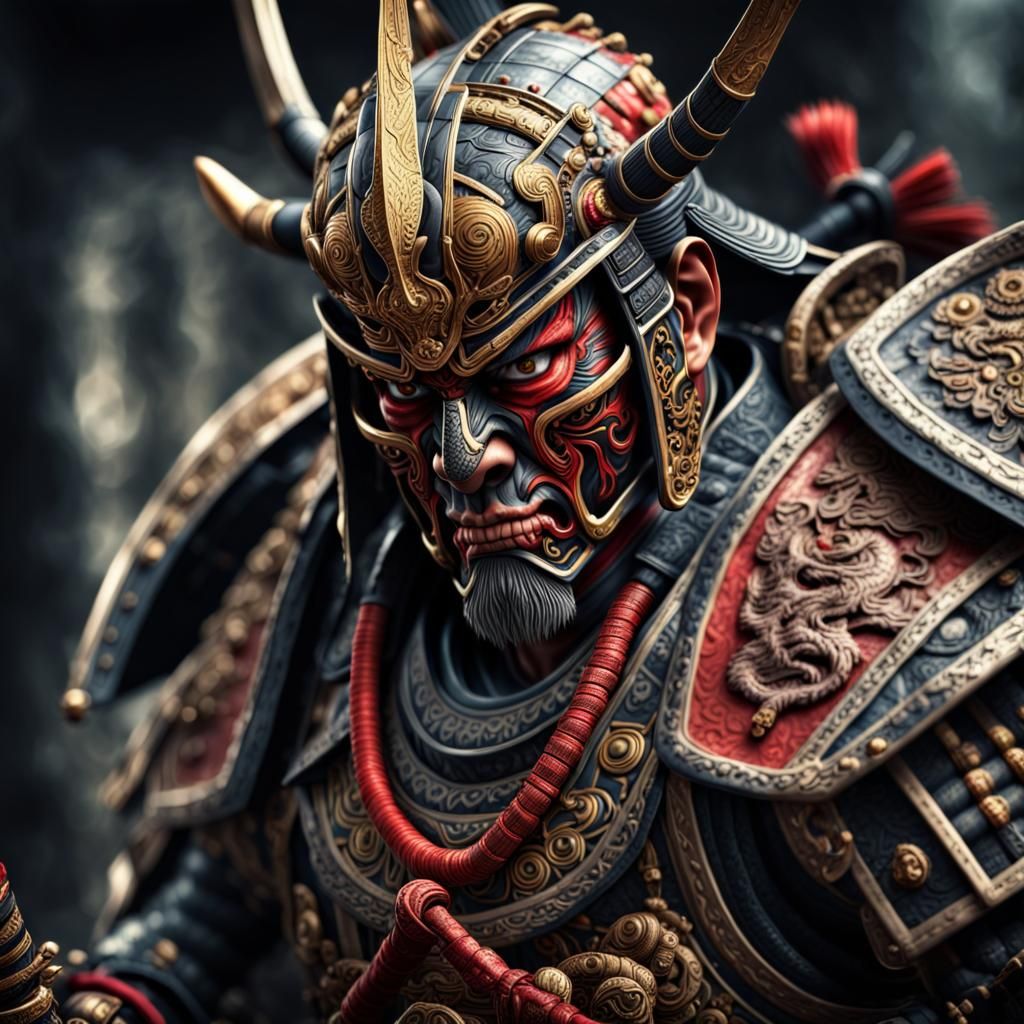 Hyperrealistic Death Shogun Warrior in HDR