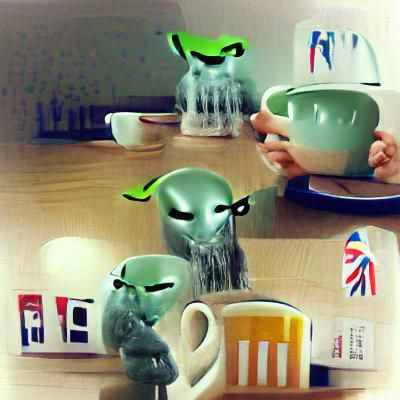 Extraterrestrials Enjoying Tea