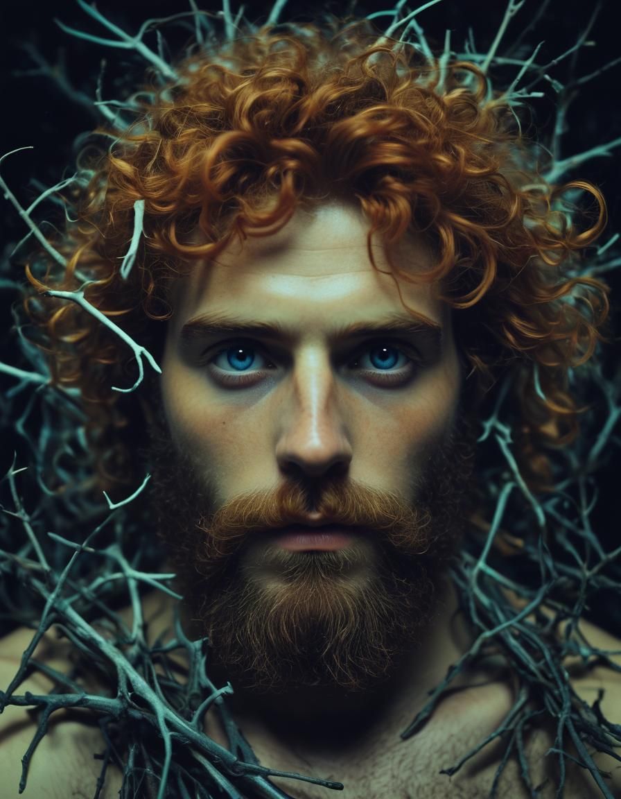 Retro Polaroid of a Thorny Hybrid God