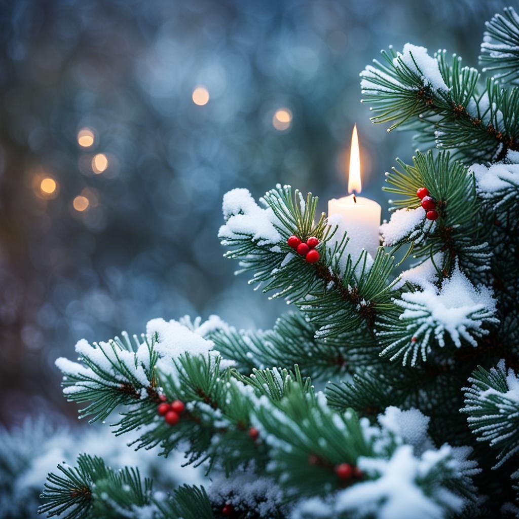 Child Pulling Christmas Tree in Snowy Watercolor