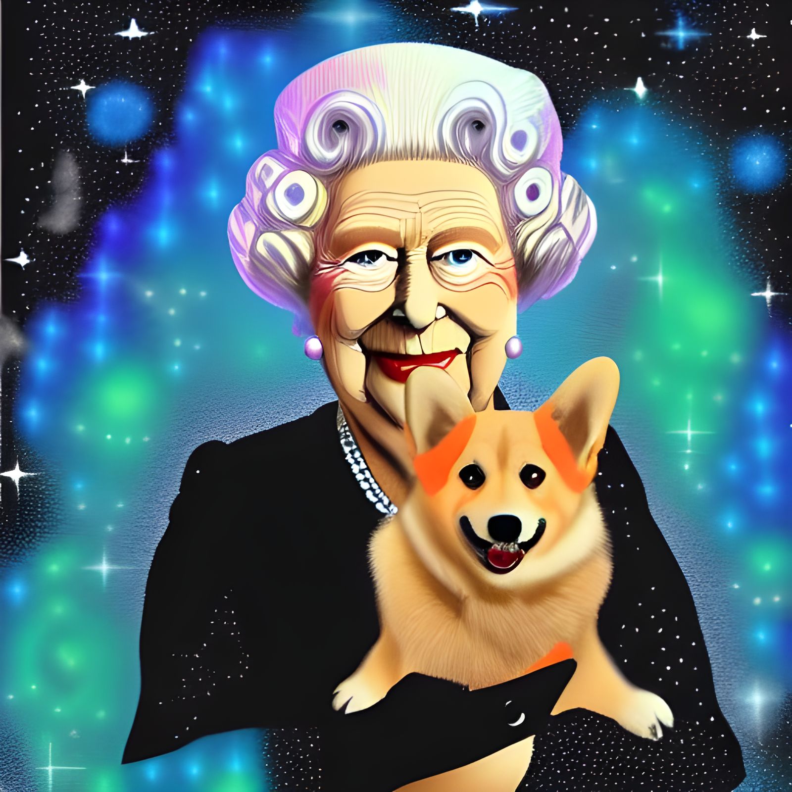 Queen Elizabeth II: Holographic Cosmic Illustration